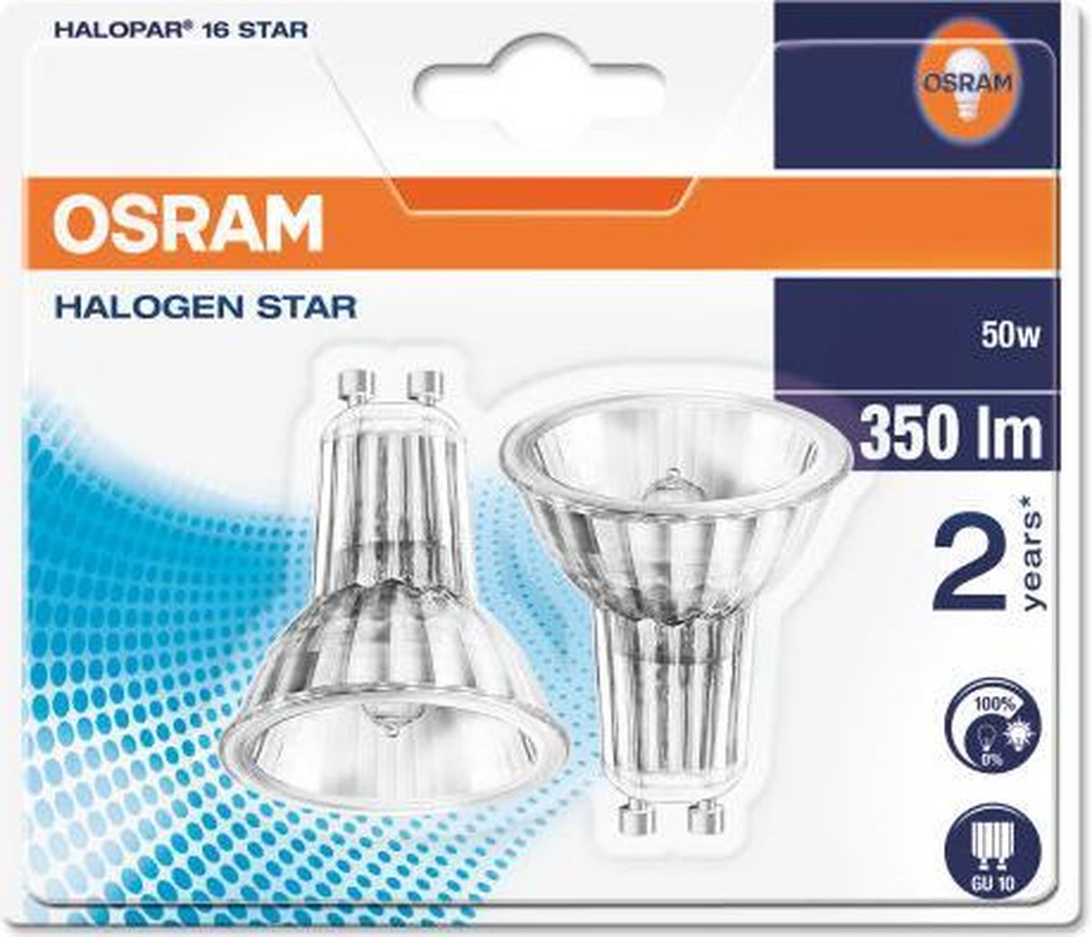 First exile Rationalization Osram halopar 16 star 50W GU10 blister a 2 stuks! | bol.com