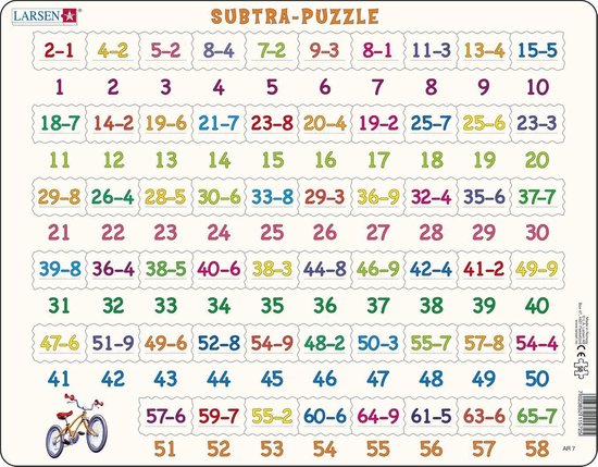 Puzzel Maxi Leren Rekenen - Aftrekken met afbeeldingen - 58 stukjes