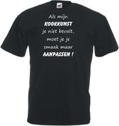 Mijncadeautje Unisex T-shirt zwart (maat L) Als mijn kookkunst je niet bevalt