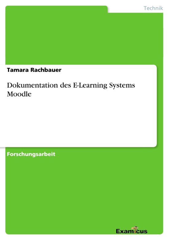 Dokumentation des E-Learning Systems Moodle - cover