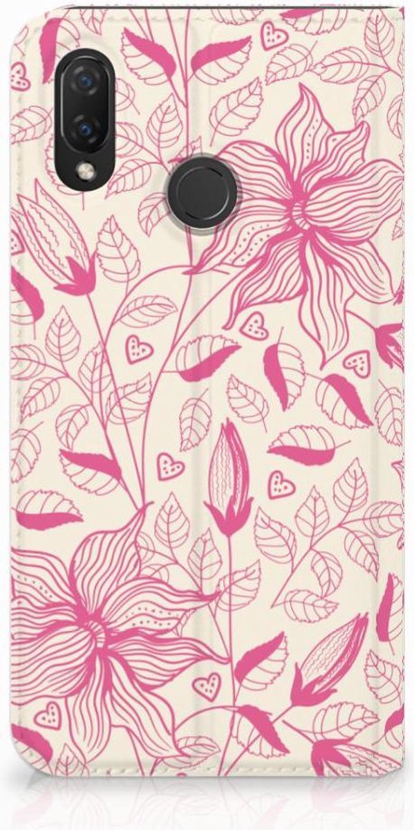 Huawei P Smart Plus Smart Cover Pink Flowers