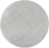 Rond vloerkleed - Tapijten Woonkamer - Hoogpolig - Silver Grey - Grijs - 240 cm