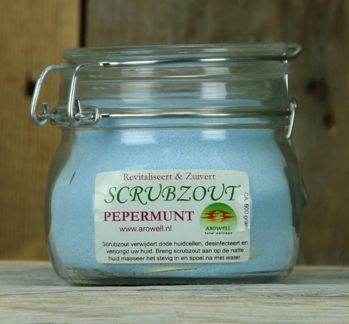 Pepermunt - Scrubzout in weckpot - 600 Gram