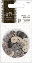 Polka Dot Buttons (30pcs) - Capsule - Midnight Blush