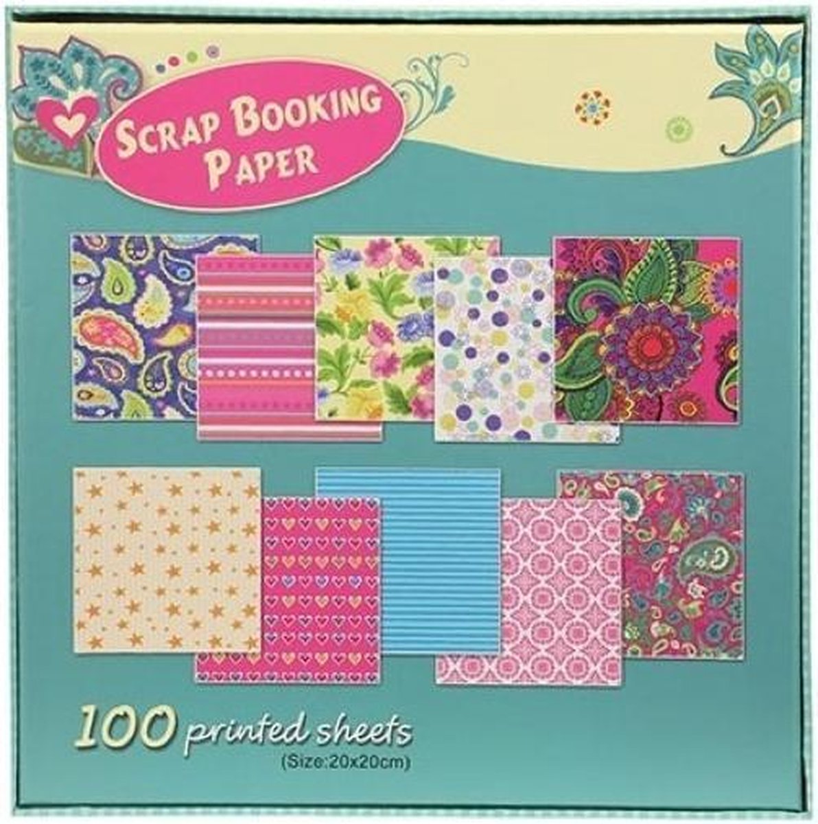 Scrap Book Knustselpapier 100 stuks - 20 x 20 cm