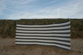 Strand Windscherm 4 meter dralon grijs/wit met houten stokken