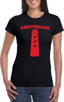 Amsterdammertje shirt zwart dames M