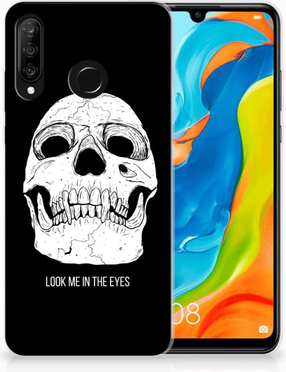 Silicone Back Case Huawei P30 Lite Skull Eyes