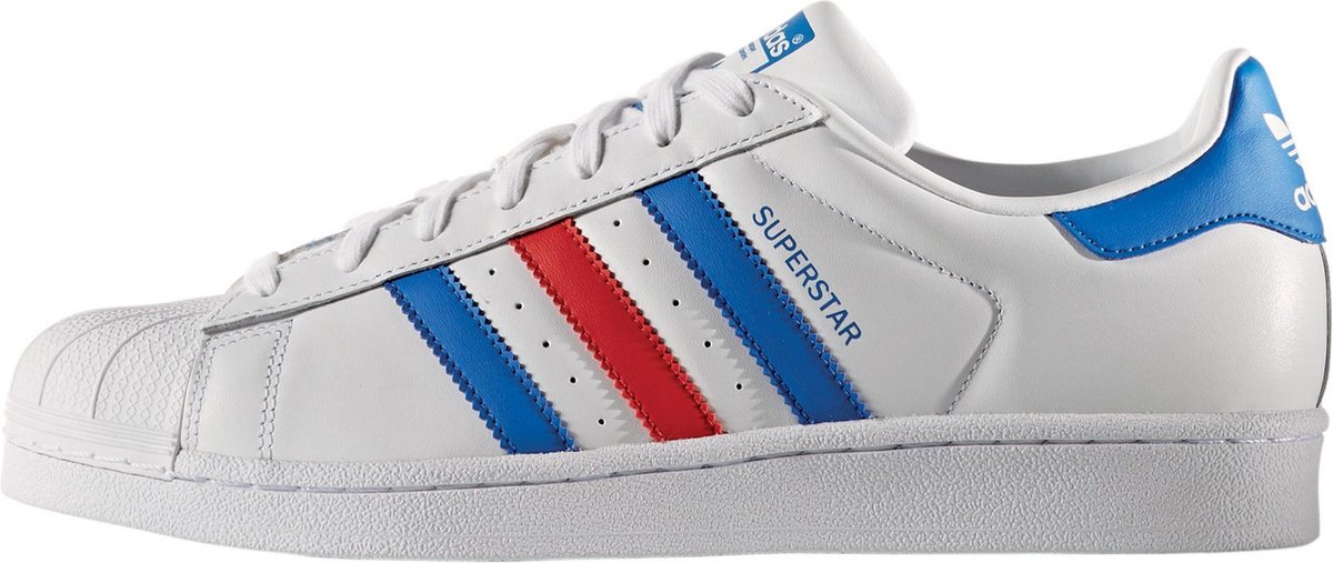 adidas Superstar Sneakers Heren Sneakers - Maat 42 2/3 - Mannen - wit/blauw/rood  | bol.com