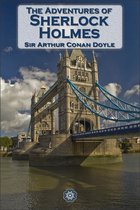 Boekomslag van 'The Adventures of Sherlock Holmes' met de Tower Bridge.