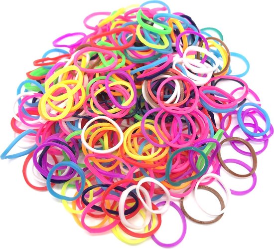 Geniet methodologie invoer 600 Loom elastiekjes, loombandjes in multi kleur met weefhaak en S-clips |  bol.com