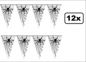 12x Horror Vlaggenlijn spin 6 meter - vlaglijn Halloween griezel spinnen horror creepy festival thema feest