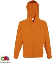 Fruit of the Loom hoodie vest met rits lichtgewicht Maat L Kleur Orange