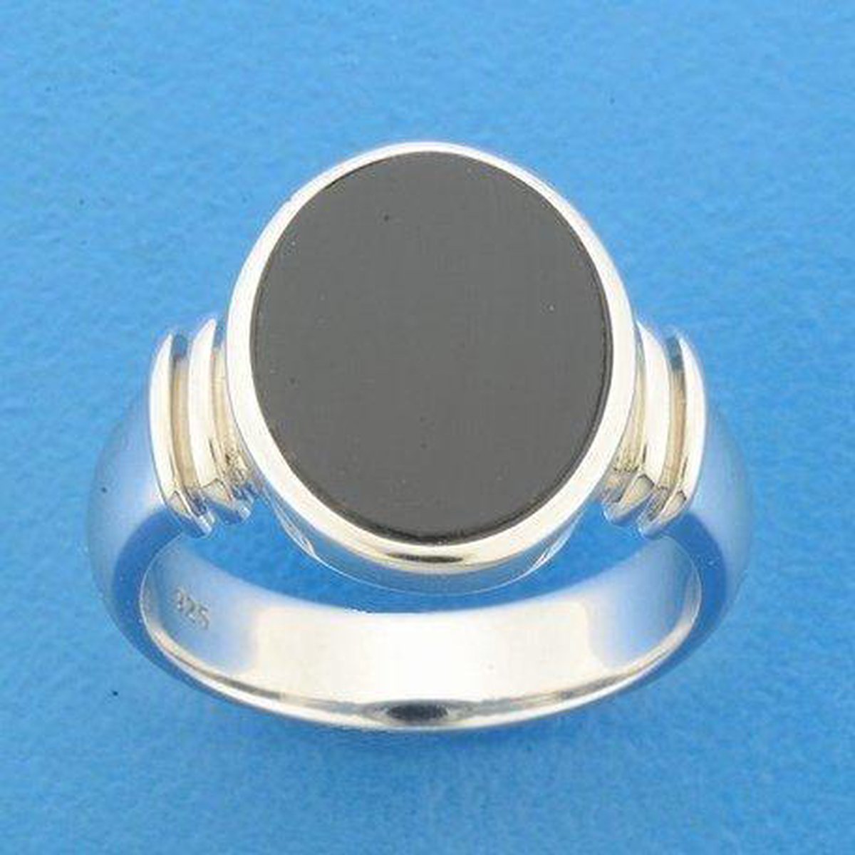 Zilver Gerhodineerde Ring onyx 1328717 21.00 mm (66)