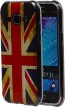 Britse Vlag TPU Cover Case voor Samsung Galaxy J1 Hoesje