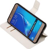 Wit Samsung Galaxy J7 2016 TPU wallet case - telefoonhoesje - smartphone hoesje - beschermhoes - book case - booktype hoesje HM Book