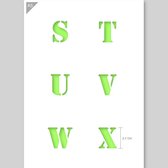 QBIX Lettersjabloon S T U V W X - A5 Formaat Kunststof - Hoogte letters 2,7cm