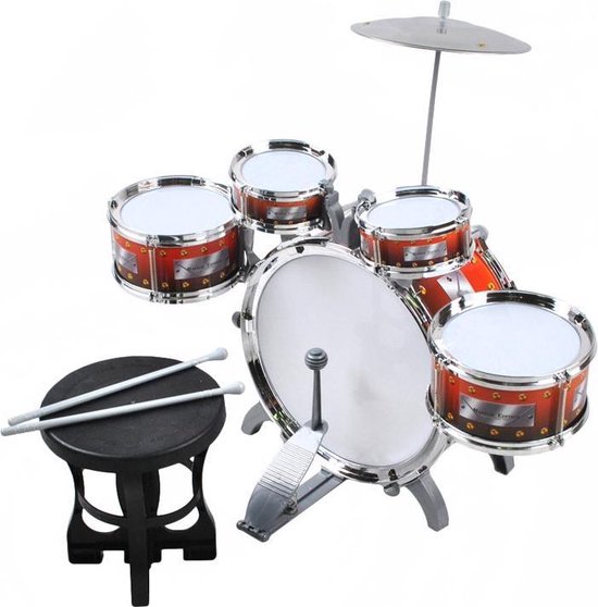 Zonsverduistering Rand Leraren dag Speelgoed Drumstel Kinderen - Drum Set Met Drumstokken / Krukje & Drum  Sticks &... | bol.com