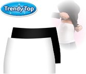 Trendy top Maat S/M Zwart/Wit Nooit meer een blote rug bij bukken
