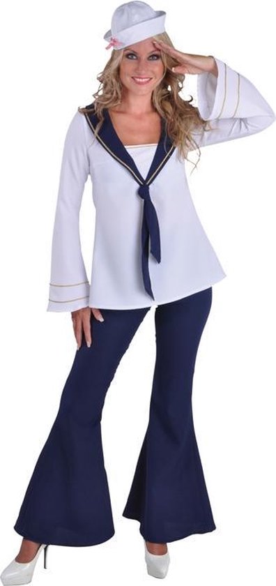 neutrale kapitalisme vacht Matroos kostuum met broek en shirt voor dames - Marine verkleedkleding maat  42/44 | bol.com