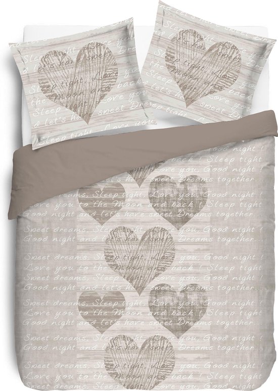VISION Alice Dekbedovertrekset - 100% katoen: zacht en soepel - Tweepersoons - Dekbedovertrek 200 x 200 cm met 2 bijhorende slopen - Beige - Oekotex gecertificeerd van VISION — afbeelding 2