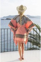Strandjurk | One Size | Sarong-dress | Tuniek | Beach-dress | Sauna | Strandmode | Fashion | Zalm | Grijs