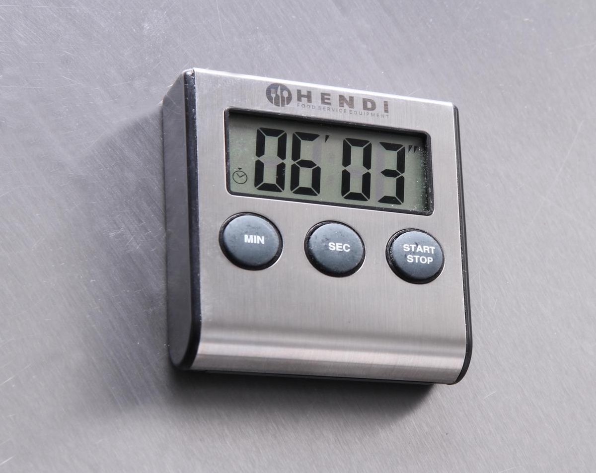 HENDI Digitale keukenwekker – met standaard en magneet – 99 min. 59 sec. timer – 65x70x17 mm — cadeau in Kookcadeaus - foto 3