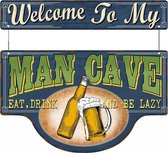 Signs-USA - Welcome to my Man Cave - 50 x 46 cm - retro wandbord - metaal