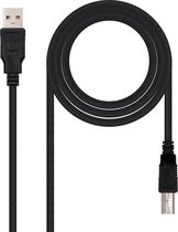 Kabel USB 2.0a naar USB B NANOCABLE 10.01.0105-BK Zwart (4,5 m)