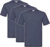 3 Pack Shirts Fruit of the Loom Ronde Hals Vintage Heather Navy Maat XXL Valueweight
