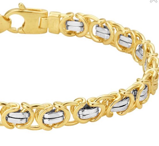 14 karaats gouden armband - Platte Koningsketting Massief - 21cm - 7mm | bol