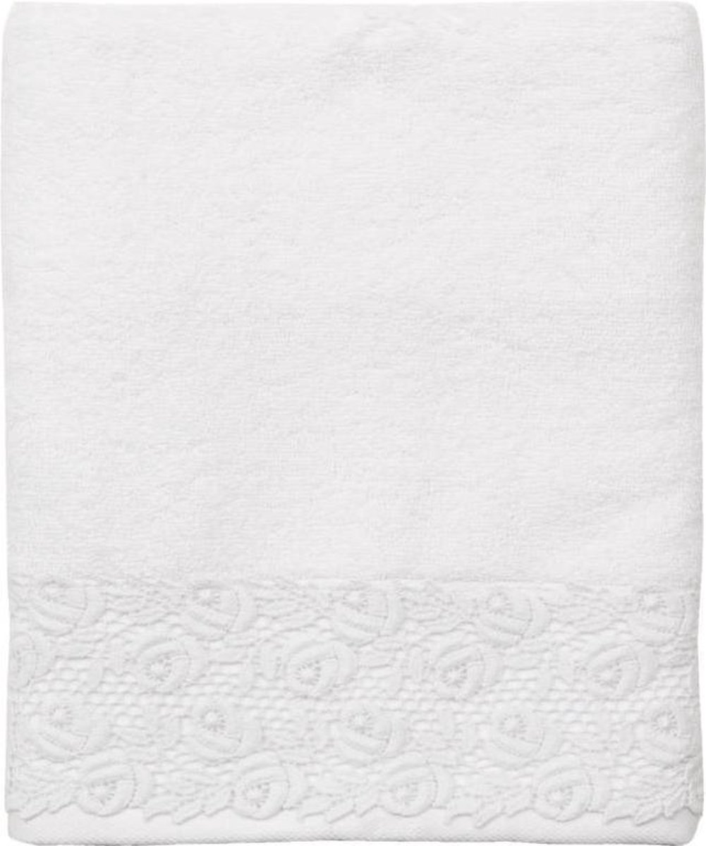 Clayre & Eef Katoenen Handdoek 50 x 100 (450 g/m2) wit - TOW0003MW