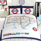 Londense Metro plattegrond - London Underground dekbedovertrek - 2 persoons met 2 kussenslopen