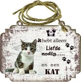 Spreukenbordje Kat: Kitten Tijger