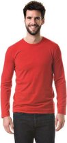 Basic stretch shirt lange mouwen/longsleeve oranje voor heren M (38/50)