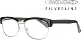 Icon Eyewear MCE723 Sean, Silverline Leesbril +2.00 - Glanzend zwart, metalen onderzijde