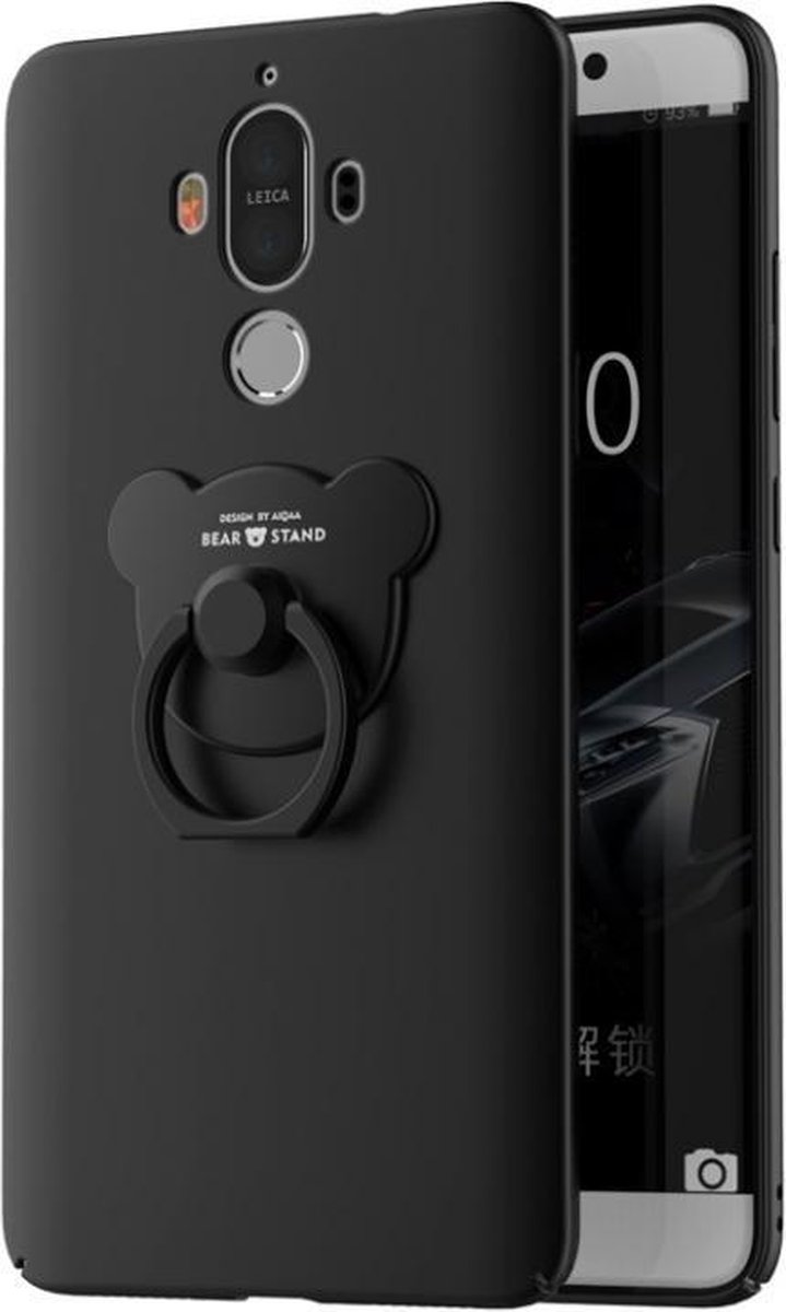 Zwarte Hardcase Hoesje met Ring voor Huawei MATE 9
