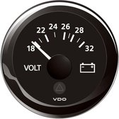 VDO ViewLine zwarte Voltmeter 24 Volt