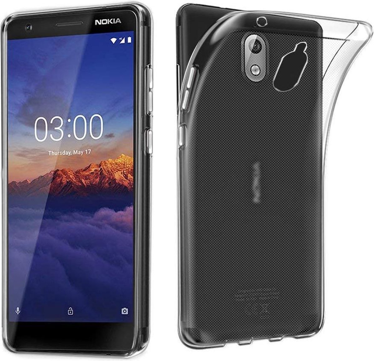Telefoonhoes Geschikt voor: Nokia 3.1 siliconen hoesje - Transparant