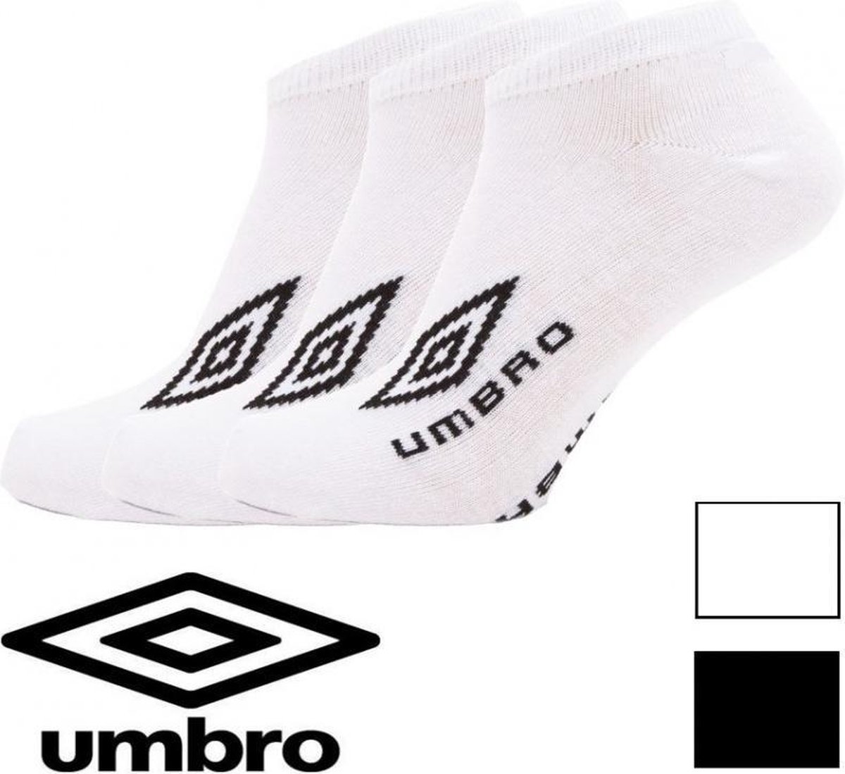 12 Paar Umbro Sneaker Sokken Wit maat 39-42 | bol.com