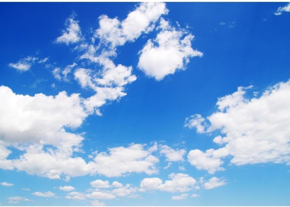 opblijven trui rustig aan Fotobehang "Blauwe lucht met wolken" vliesbehang 300x210cm | bol.com