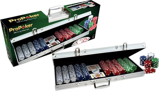 Afbeelding van het spel Deluxe Pokerset in aluminium koffer | ProPoker Professional 500 Chip Poker Set by ProPoker