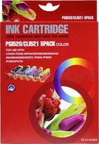 Huismerk - Inktcartridge / PGI-520 / CLI-521 12-Pack / Zwart en Kleur - geschikt voor Canon