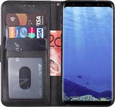 Samsung S8 Hoesje - Samsung Galaxy S8 hoesje bookcase met pasjeshouder zwart wallet portemonnee book case cover