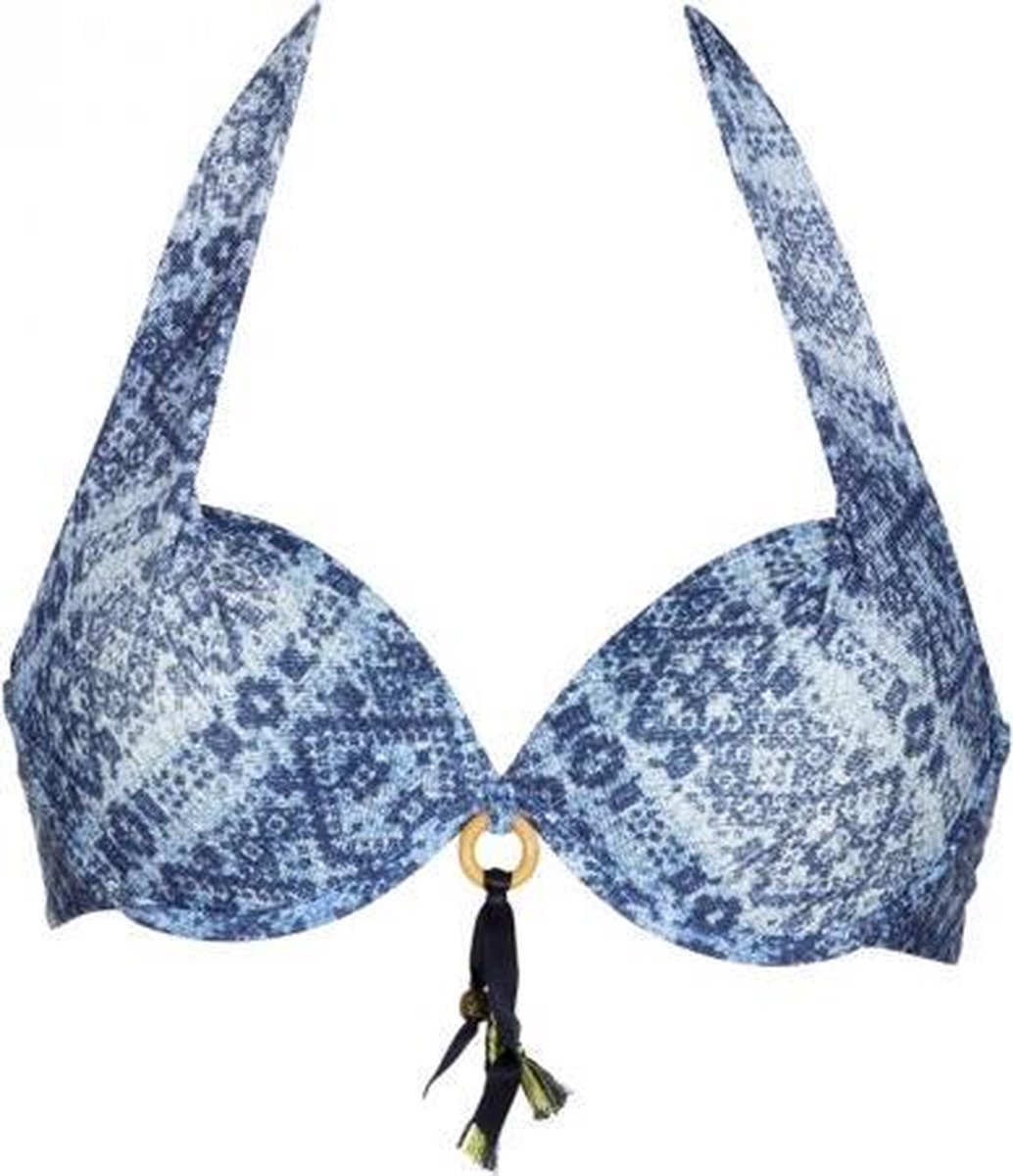 Lingadore Indigo Halterneck BH - jeans print - 44C