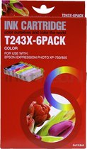 Huismerk - Inktcartridge / T2421 / 2 / 3 / 4 / 5 / 6 12-Pack 12-Pack / Zwart en Kleur - geschikt voor Epson