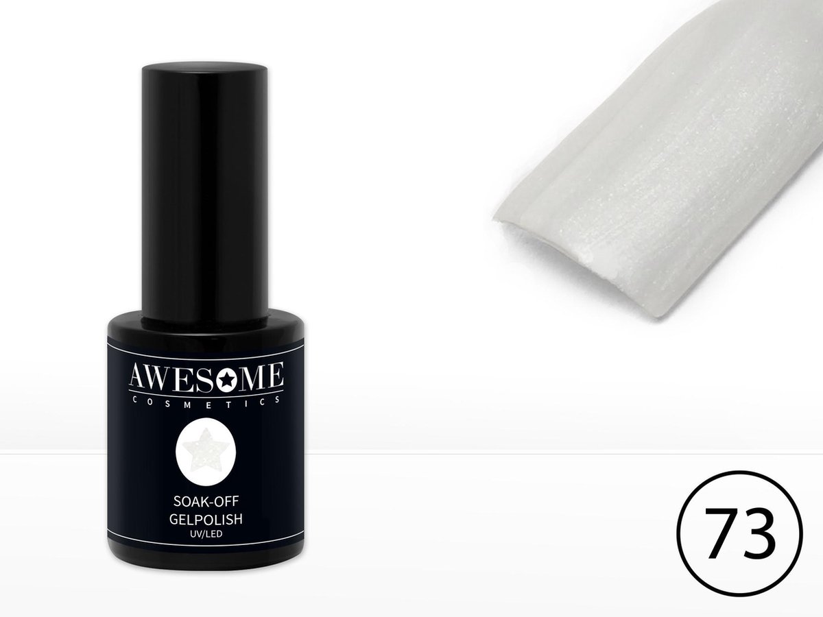 Goedkoopste Awesome 73 - Parelmoer Wit - Gelpolish - Gellak - Gel nagellak - UV & LED