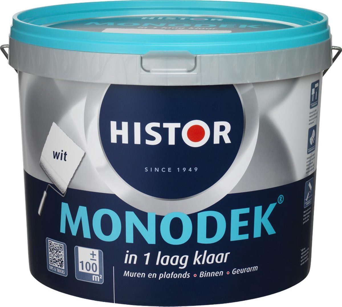 Histor Monodek Muurverf Mat - Dekt in 1 Laag - Afwasbaar - Geschikt voor  Binnen - 10L... | bol.com