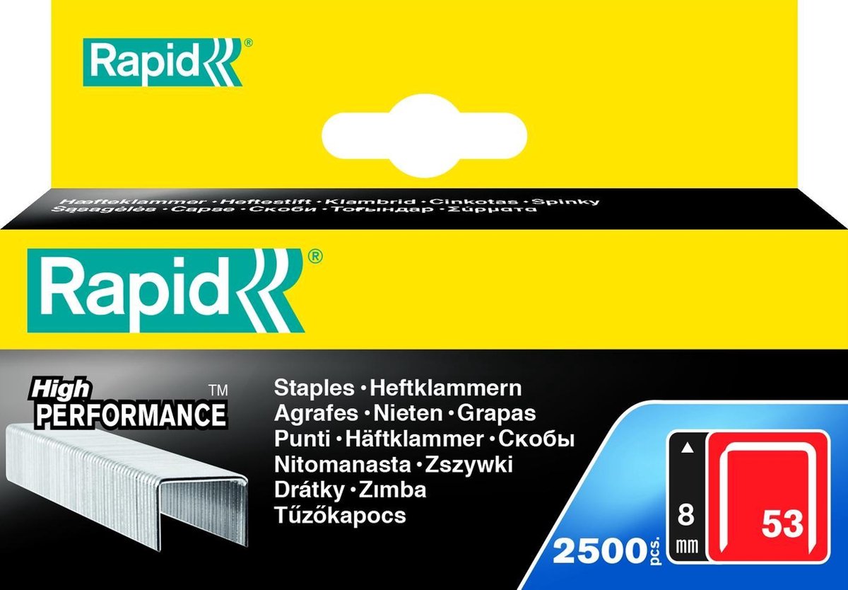 Rapid niet 53/8mm 2500/blisterbox