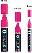 Roze krijtstiften set - 3 chalk roze markers in verschillende maten - Diverse toepassingen zoals glas, spiegel, krijtbord, schoolbord